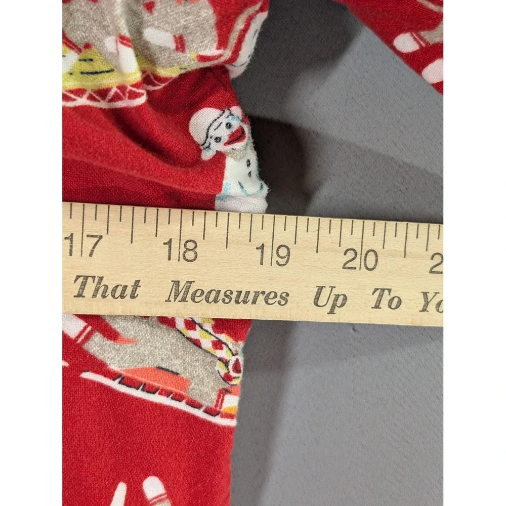 Nick &‎ Nora Flannel Pajama Set Womens S Red Sock Monkey Christmas Winter